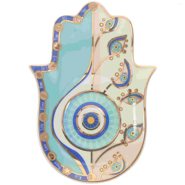 Piatti Piatto Vassoio Occhio Gioielli Male Hamsa Piatto Gingillo Mano Porta anello Blu Extra Large Piatto da portata Amuleto Decor Vanity Fatima