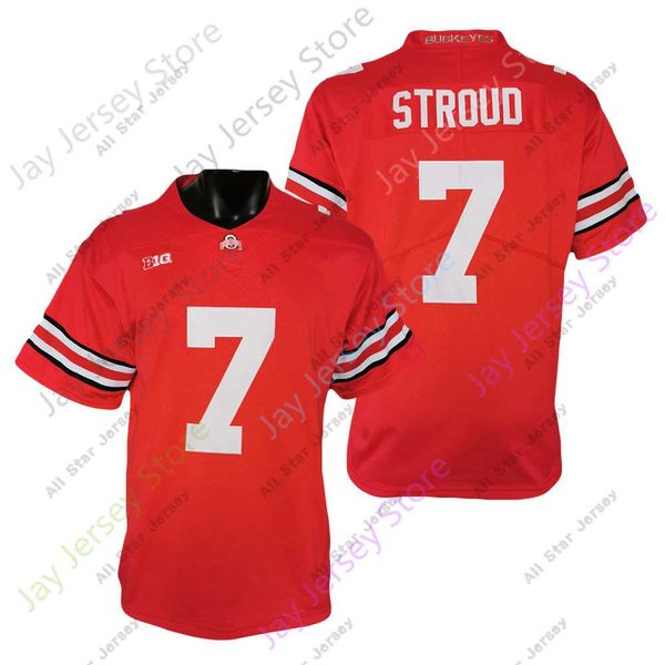 Fußballtrikots Ohio State Buckeyes Fußballtrikot NCAA College C.J. Stroud Rot Größe S-3XL Alle Nähte Herren Jugend Home Way