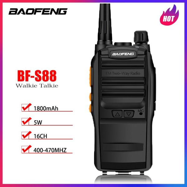 Walkie Talkie BF-S88 Baofeng Citofono portatile 1800mAh 5W Radio bidirezionale a lungo raggio Dual Band UHF VHF Ham Comunicador Ricetrasmettitore