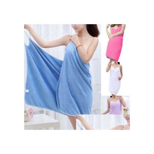 Couvertures Microfibre Doux Femmes Filles Douche Corps Spa Bain Wrap Serviette Peignoir Robe De Nuit Slee Couverture Drop Livraison Maison Jardin T Dhx8R