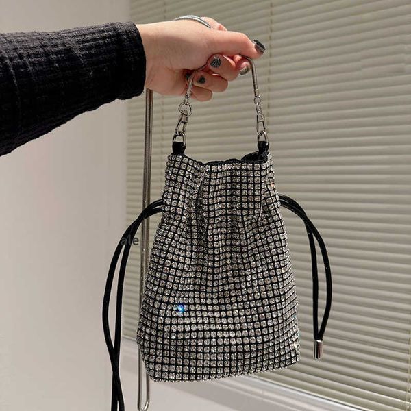 New Totes Brilhante Bucket Bags Mulheres Diamantes Sacola Ombro Designer Bag Mulher Qualidade Designers Cross Body Bolsa Moda Colorida Bolsa 221223