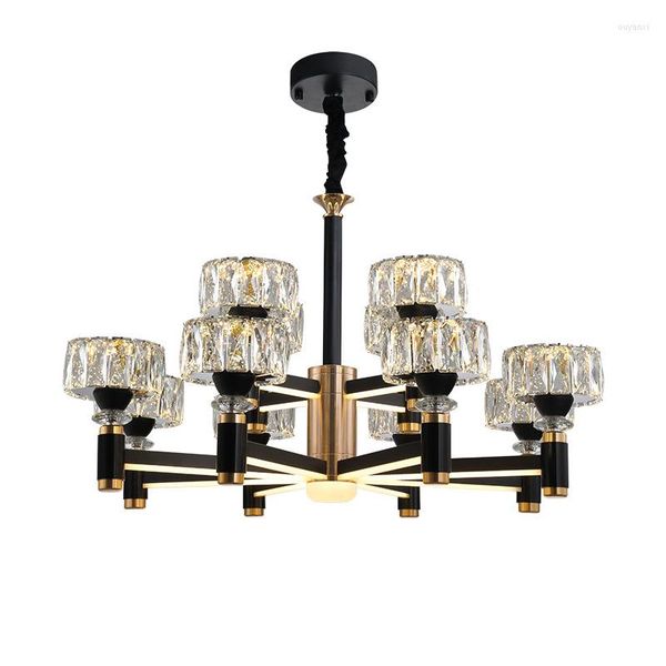 Kolye lambaları Nordic Crystal Chandelier 6/8/12 Kafalar Oturma Odası Yatak Odası Yemek Işıkları