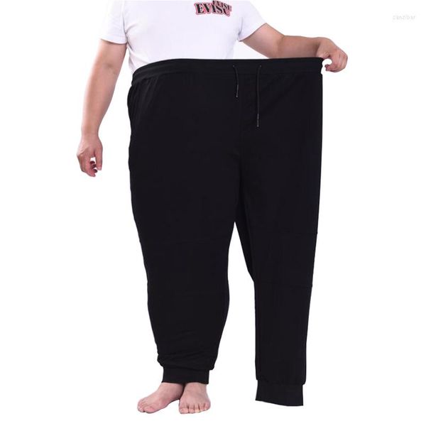 Calça masculina homens grandes 200 kg plus size 14xl 15xl esticada solta grande primavera outono casual preto 54 56 58 60 60