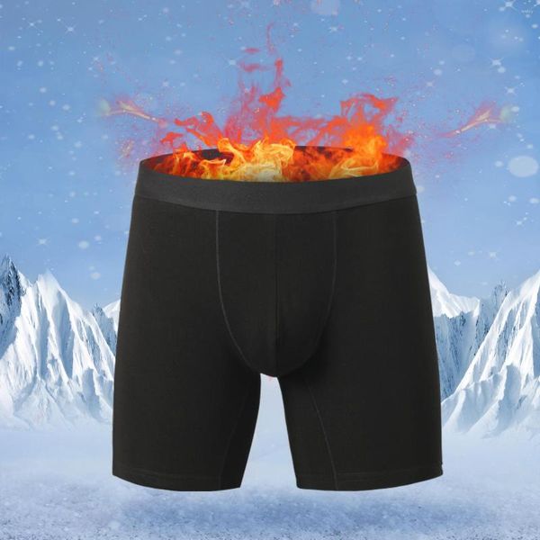 Underpants Mutandine calde uomini pugili lunghi biancheria intima di cotone termico pantaloncini da uomo traspirante Hombres Boxeador