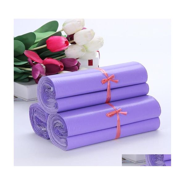 Geschenkpapier 50 Stück Lila Kurierpost Verpackungsbeutel Umschlag BK Supplies Paket Kunststoff Selbstklebende Versandtasche Poly Mailers Drop D DHN5W