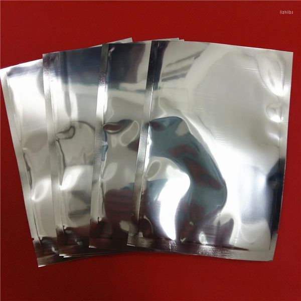 Aufbewahrungstaschen 30 40 cm 50pcs/Los Offenes oberes silbertiles Aluminiumfolie Vakuumbeutel Heizdichtung Plastik Verpackungsbeutel Mylar Mylar