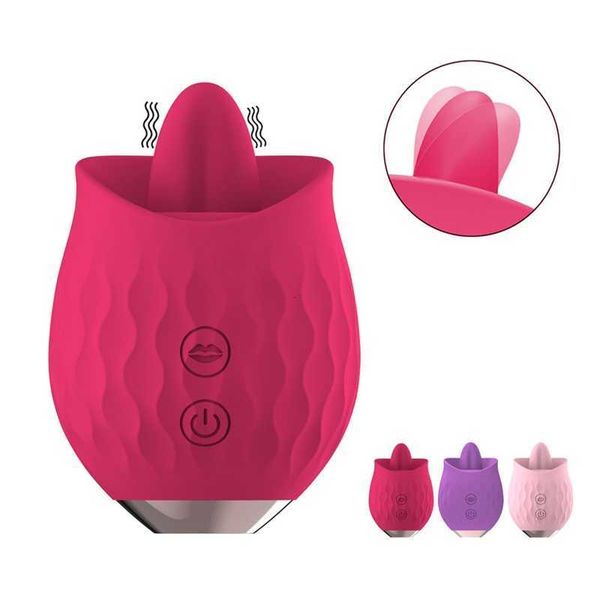 Giocattoli sessuali Massaggiatore Leccata del clitoride Lingua Vibratore Giocattolo rosa per le donne G Spot Stimolazione del capezzolo Ricaricabile Orgasmo rapido Macchina vibrante