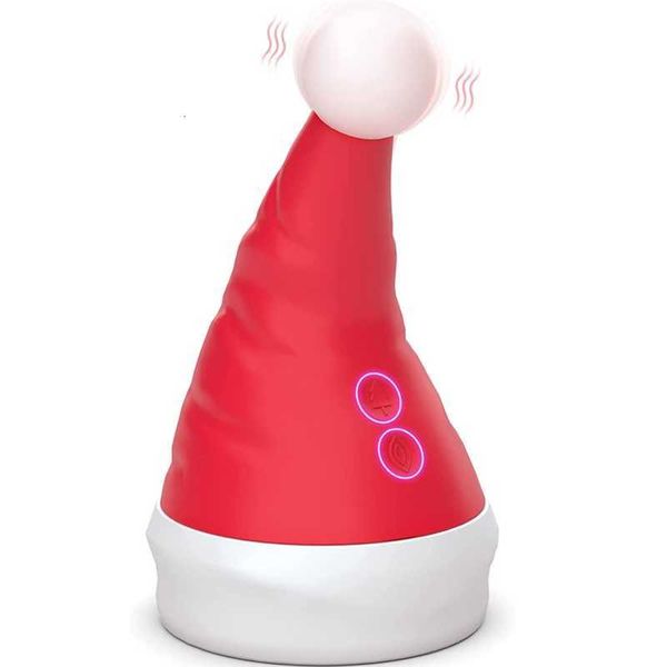Brinquedos sexuais massageador chapéu de natal língua lambendo vibradores feminino para mulheres clitóris otário estimulador presente da menina brinquedos bens adultos