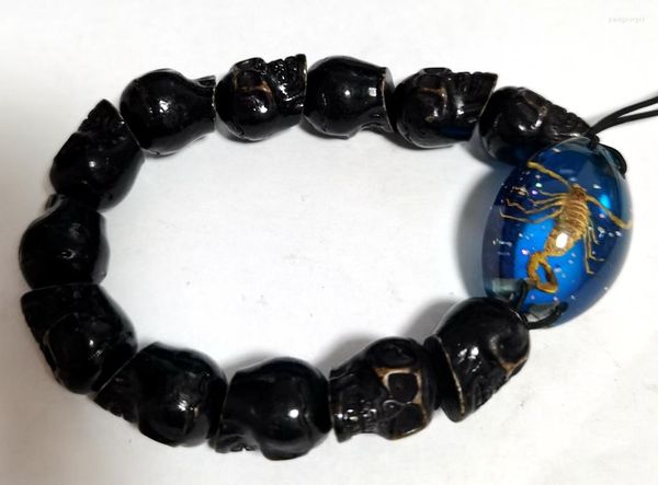 Strand Gothic Devil Skull Bracelet Real Scorpion Men's Punk Punk Hip Hop Rock Club Jewelry Gift