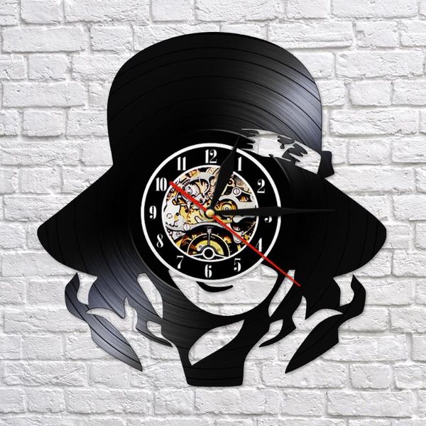 Orologi da parete Bella ragazza Ornamento in cappello Record Orologio Fashion Lady Home Decor Vintage Art