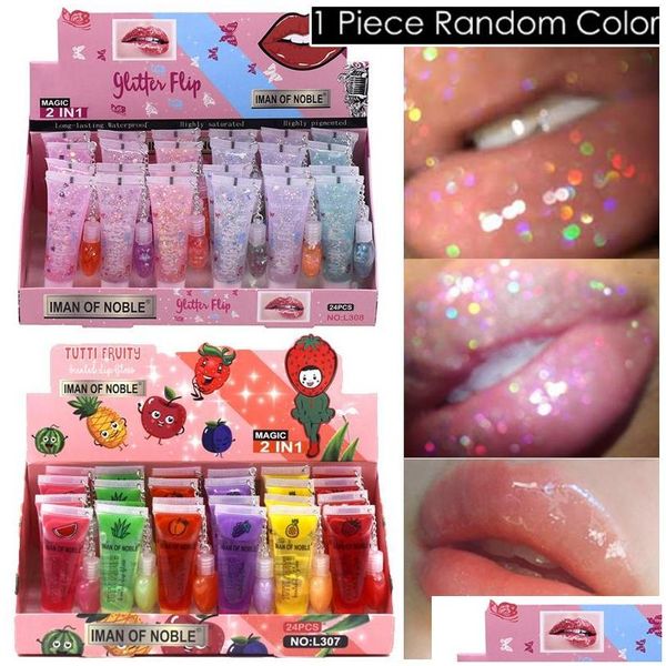 Lip Gloss Tutti Frutado Perfumado Água Fruta Óleo Hidratante Plumper Durável Terapia Reparação Lábios Secos Drop Delivery Health Be Dhucw