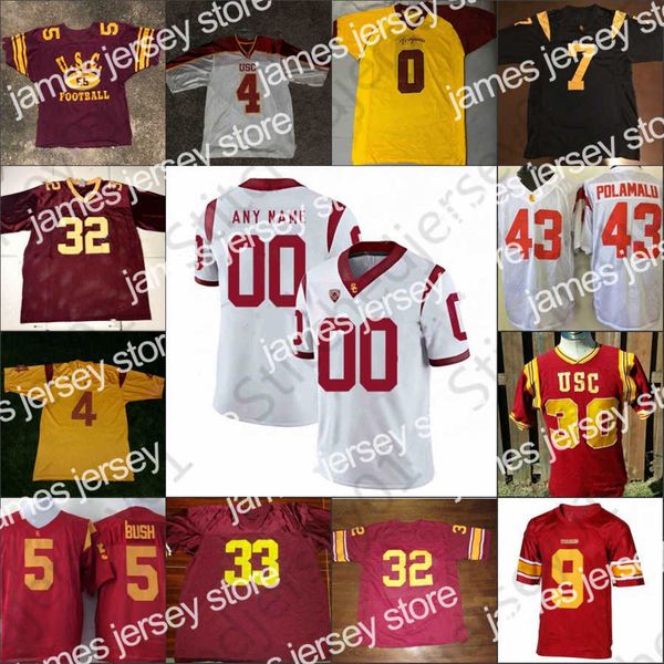 American College Football Wear USC Trojans Southern California Football Jersey NCAA College Clay Matthews Kedon Slovis Matt Fink Vavae Malepeai Sam Darnold Rhett E