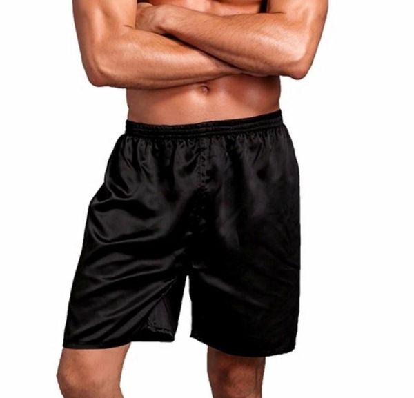 Unterhosen Schlaf Bottoms Lose Herren Satin Seide Pijama Shorts Sommer Männliche Nachtwäsche Weiche Boxer Unterwäsche Sexy Nachtwäsche