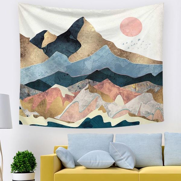 Taquestres Chegada paisagem múltipla paisagem Stary Sky Fantasy Art Tapestry Fundo