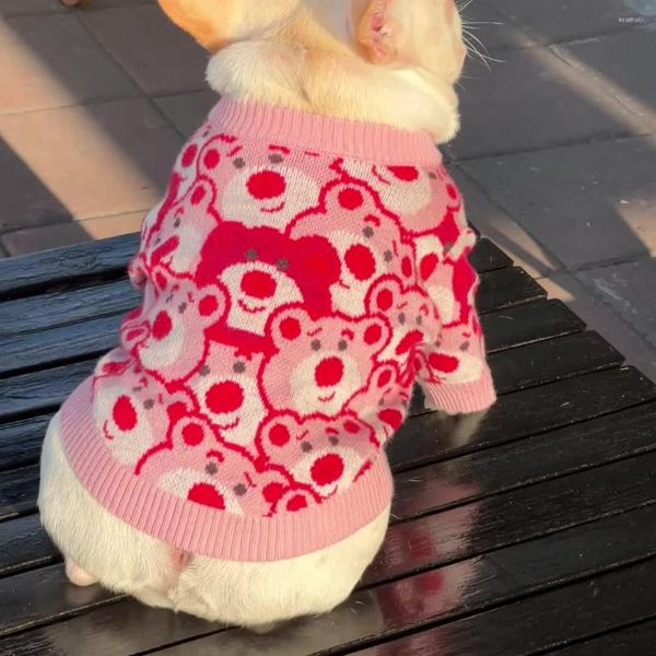 Abbigliamento per cani Abbigliamento invernale firmato Pet Puppy Lettera Stampa Maglione Carlino Teddy Maglioni Cappotto Abito morbido Elegante lusso