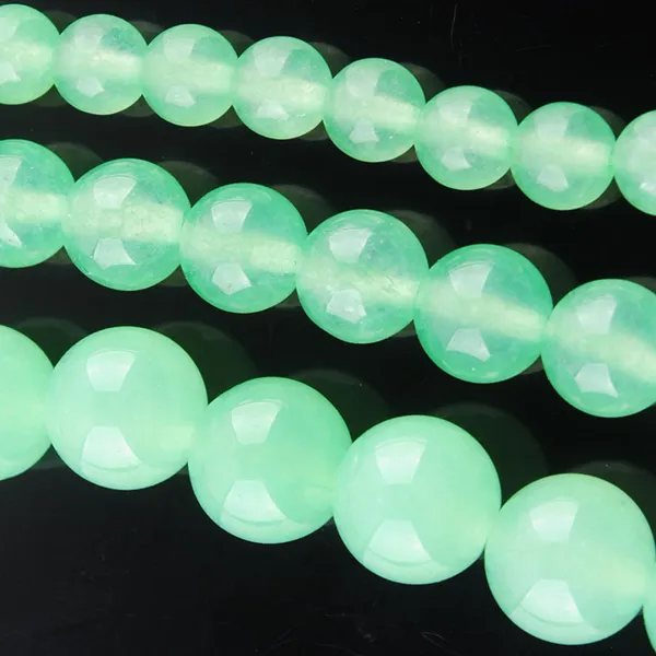 YOWOST NATURAL VERDE VERDE JADE PEDRA LOLHA REDO ROUNTE 6MM 8MM 10MM SAPACER SCREAN