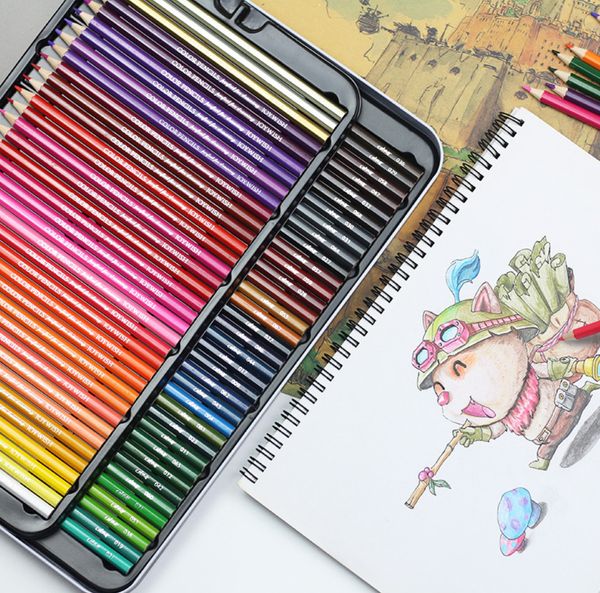 Последняя краска для рисования цветовой живописи набор набора масляной ручки 72 Color Pencil Iron Box Множество стилей на выбор на заказ на заказ логотип