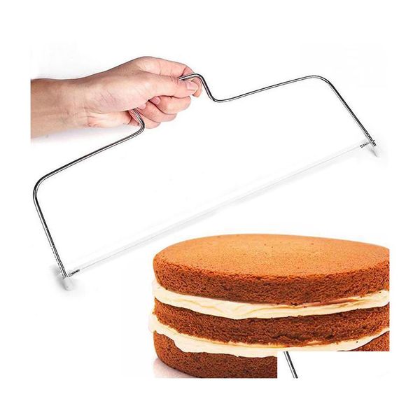 Backgeb￤ckwerkzeuge Justdolife Wire Kuchenschneider Slicer Verstellbares Edelstahl DIY Butter Bread Divider K￼che Drop Lieferung H dhgys