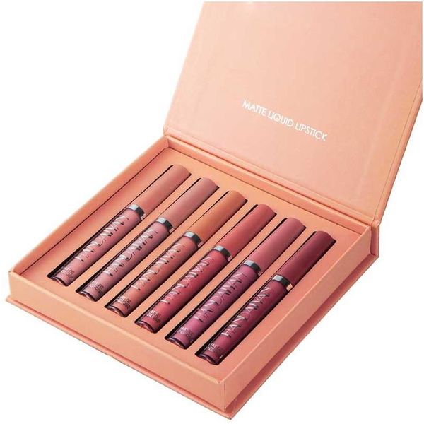 Lip gloss 6pcs/set set opachi set sexy colori rossetto impermeabile tazza non slittata duratura m drop drop dropele Health Health Beauty Makeup Laps Dh2ki