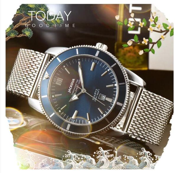 Популярные Quartz Fashion Mens Mens Time Time Watch Auto Date Heansainsale Steel Steam Belt Three Pins Designer Watch Original Bracelet Brстопишные часы подарки