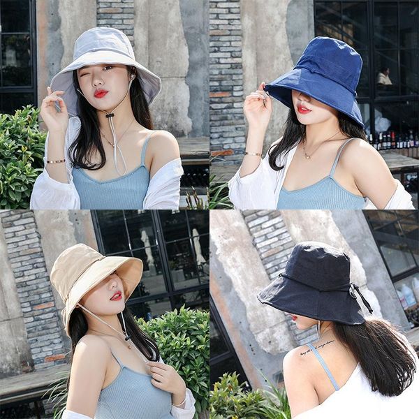 Шляпа с широкими краями и летняя шляпа -рыбак предотвращается в Han Edition MS Sun Fashion Big Basin вдоль Джокера