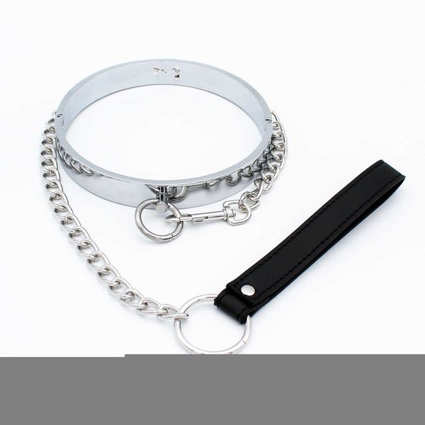 Articoli di bellezza Donna Metallo Acciaio Collo Polsini Set Manette Restraint Gioco di ruolo BDSM Schiavo Gioco per adulti Giocattoli sexy con serratura Bondage Femmina