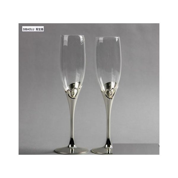 Flachmänner Hochzeit Champagner Gläser Flöten Toasten Wein Festliche Party Supplies Drop Lieferung Hausgarten Küche Esszimmer Bar Drinkwa Dhwzh