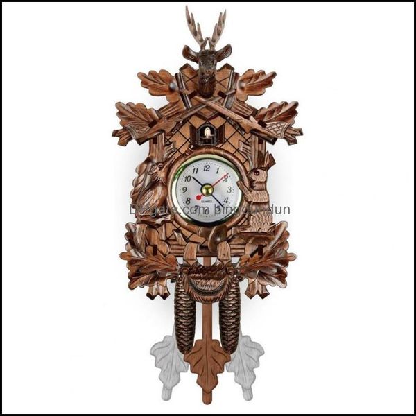 Orologi da parete Orologio in legno Preciso decorativo Stile nordico Antico Sveglia appesa per soggiorno Drop Delivery Home Garden Decor Otxtk