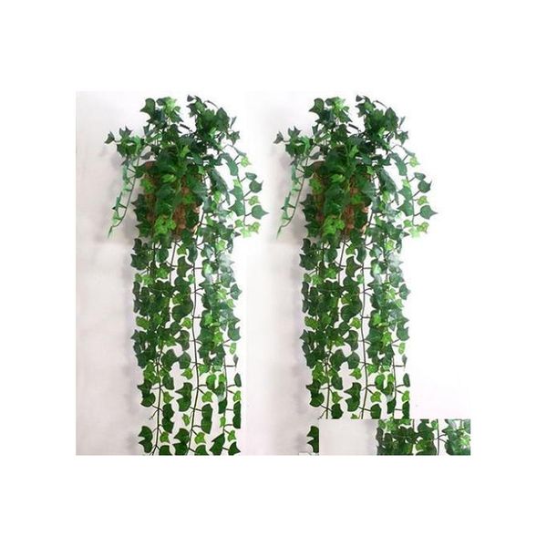 Flores decorativas grinaldas por atacado vendendo plantas artificiais de folhas de folhas de folhas de vinha decora￧￣o de folhagem falsa decora￧￣o de f￩rias de f￩rias n othpn