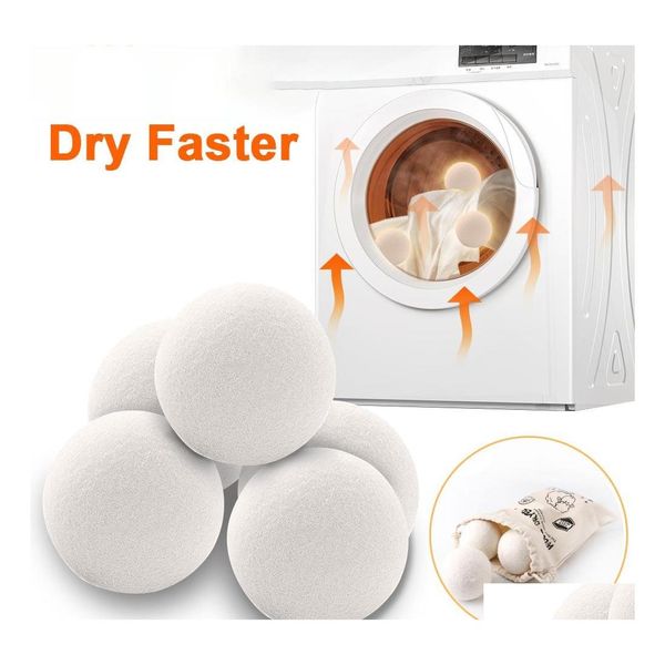 Andere Wäscheprodukte Wiederverwendbare Wolltrocknerbälle Weichspüler Hauswäsche 4/5 / 6 cm Fleece-Trockenset Ball Usef Wäsche Hine Drop Lieferung Dhklj