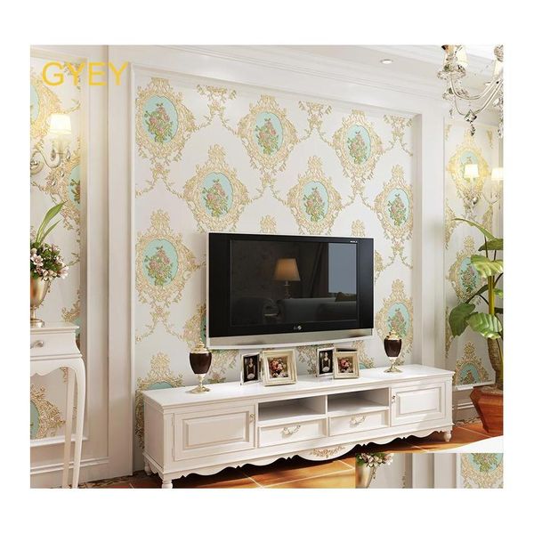 Hintergrundbilder 10m 3d European Vlies Stoff Garten Tapete American Mirror Blume Schlafzimmer Wohnzimmer TV Hintergrund Hintergrund Papier Drop DHV0K