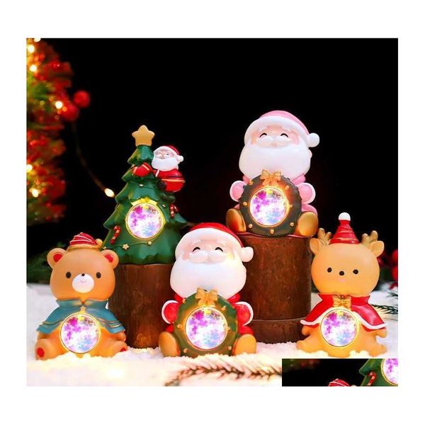 Arti e mestieri Factory Outlet Luce notturna Buon Natale Sorpresa Scatola cieca Luminosa camera da letto Atmosfera Ornamenti decorativi Goccia Dherx