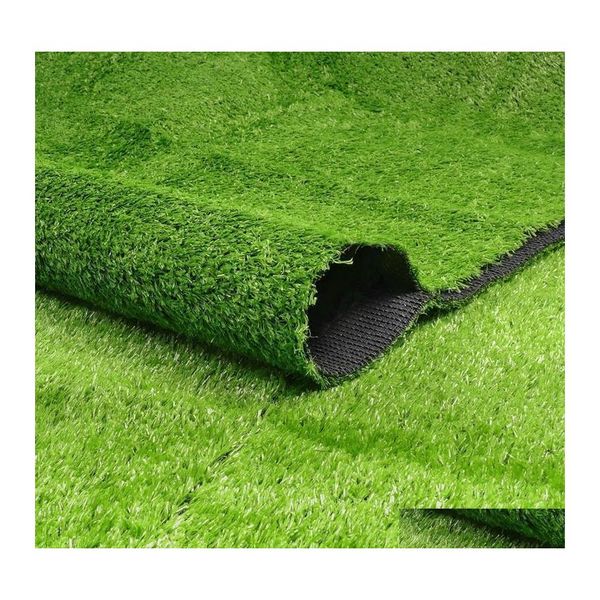 Flores decorativas grinaldas 1pcs Simação de pastagem artificial Mosse grama de gramado Fake Green Grass Mat tapete DIY Micro paisagem Home Dhtpf