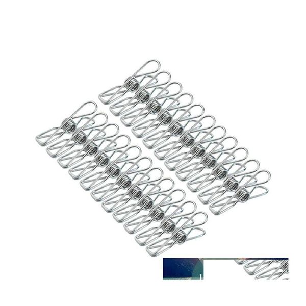 Abbigliamento Guardaroba Storage 20Pcs Mollette da bucato in acciaio inossidabile Mollette Supporti Morsetti a clip antivento Sigillatura Mollette da bucato per uso domestico Otuy6