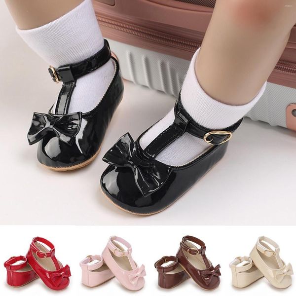 First Walkers Toddler Baby Shoes Kids Infant Girls Soild Bowknot Princress Soft Sole The Floor Barefoot Antiscivolo Prewalker