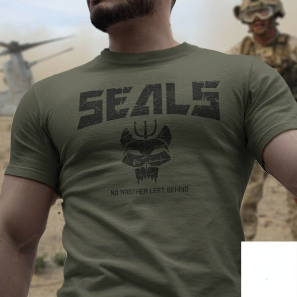 Мужские футболки США ВМС ПЕЧАТИ БРАВО команда Devgru Спецена элиты солдаты Мужчина футболка короткие повседневные 100 хлопковых рубашек 230110