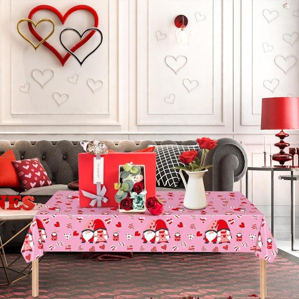 Tischserviette, Valentinstag-Tischdecke, Herzmuster mit Farben, Liebe, Anbetung, Esszimmer, Küche, rechteckiger Bezug