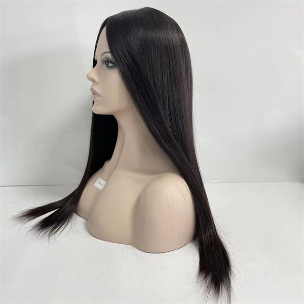 Бразильские человеческие девственные волосы темный натуральный цвет шелковистый шелковый шелковый топ Кошерные парики для белой женщины быстро экспресс