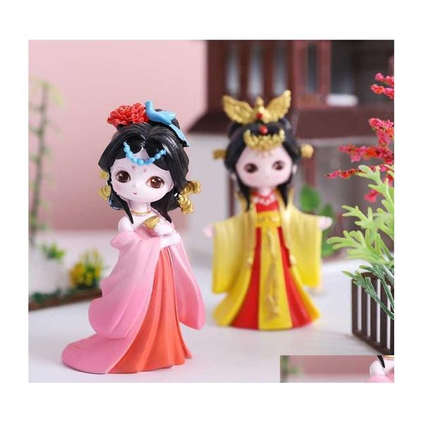Artes e artesanato outlet National Fashion Blind Box Ancient Style Color Fragr￢ncia natural Four Beauty Resin Hmade Doll Living Dhysu