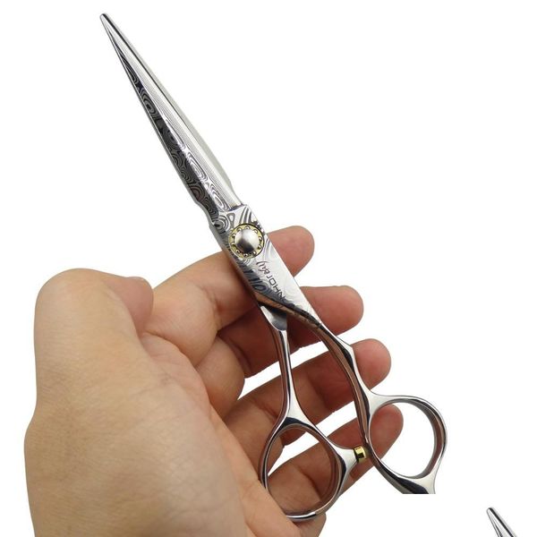 PIRBASSO DI PACCIALI JOHN PROFESSATURA PROFESSIONE VIDE GIAPPONE VG10 DAMASCUS PER LA MANO DESTRA 6,0 pollici Custodia in legno Shears Barber Drop Deli consegna dhbqh