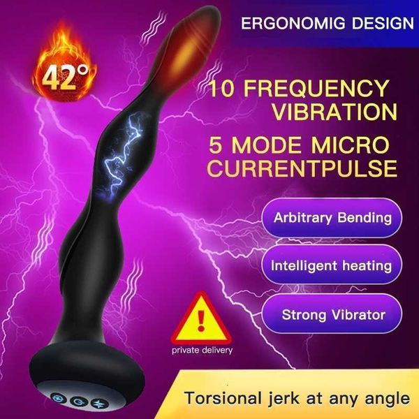 Brinquedos sexuais massageador choque elétrico vibradores anal contas de aquecimento da próstata butt plug vibrador masturbador brinquedos eróticos para homens