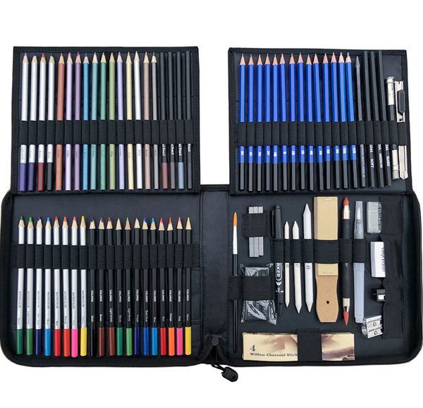 Der neueste 83-teilige Maler-Skizzen-Farbstifte Set Professional Art Drawing Pencil Viele Stile zur Auswahl des Support-benutzerdefinierten Logos