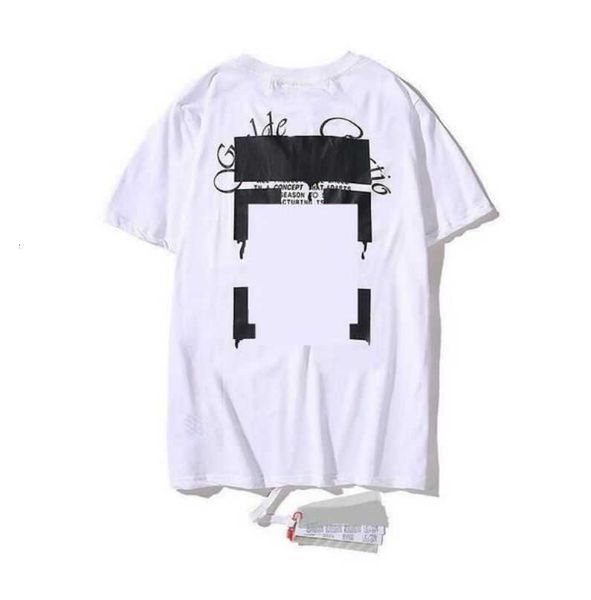 Marca de moda de verão masculina as camisetas Ow Pintura a óleo religiosa spray direto Arrow Tshirts Hip Hop Manga curta Men lotes Tops Tees Women YY15