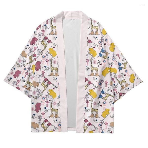 Abbigliamento etnico taglie forti XXS-6XL Cartoon floreale allentato giapponese Streetwear Cardigan donna uomo Harajuku Cosplay Yukata Haori Kimono vestiti