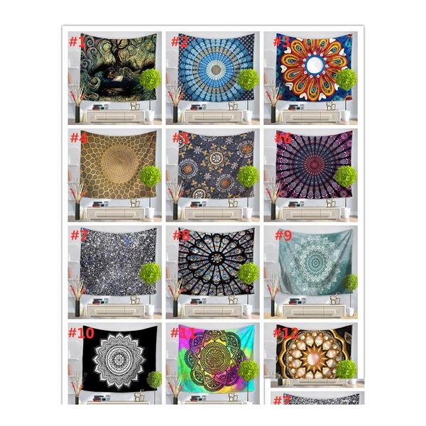 Taquestres 51 Design mandala tape￧aria parede pendurada ioga mural tapetes de praia Towel Picnic Blannic Sof￡ Er Party Beddrop Casamento Home de Dhh47