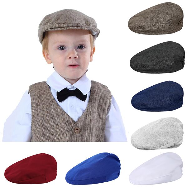 Caps Hats Baby Boys Herringhina Flat Hat Kids Child Elastic Bertetti cappelli per bambini Sboy Cap Lid Lid Vintage Caps Caps Octagonal Hat 230111