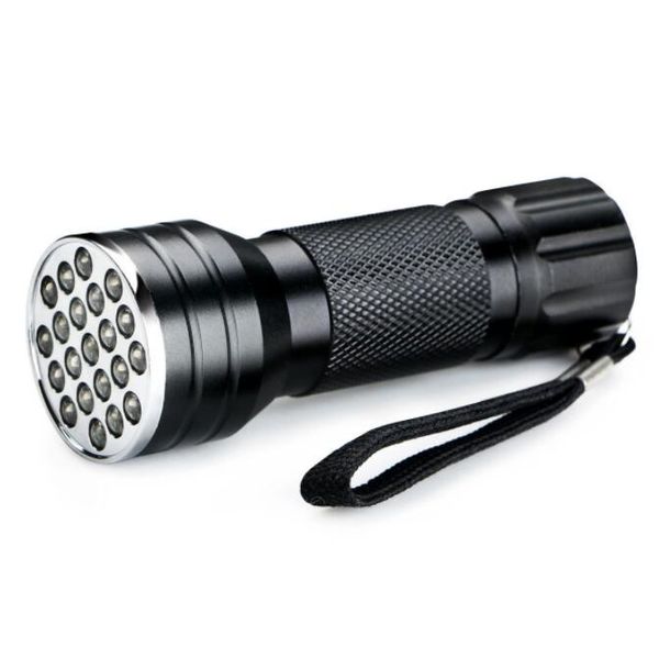 Taşınabilir Keychain UV El Feneri 21led Light 395-400Nm LED Fenerler Linternna Torch Ultraviyole Lamba Kara Işık Detektörü Köpek İdrar Pet Lekeleri ve Yatak Hata