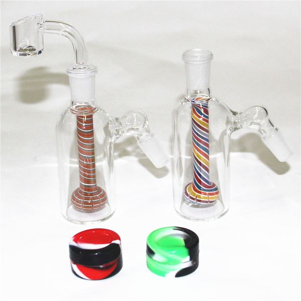 6 Styles Narguilés Récupérateurs D'huile De Verre Adaptateurs 14mm Mâle Femelle 45 90 Degrés Avec Récupérateur Dôme Nail Ash Catcher Adaptateur Pour Eau Bongs Dab Rigs