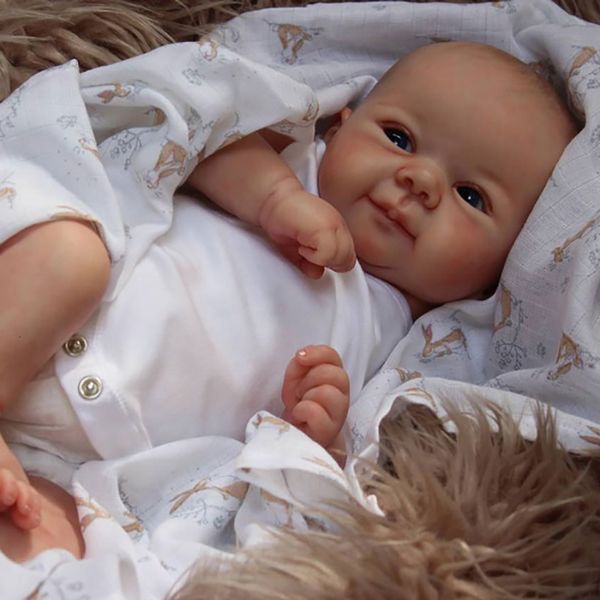 19-Zoll-Puppen, bereits fertig bemalte Teile für wiedergeborene Puppen, Juliette, süßes Baby, 3D-Gemälde mit sichtbaren Adern, Stoffkörper im Lieferumfang enthalten, 230111