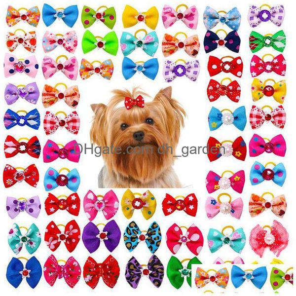 Aparedes de cachorro Moda BOWS ACESSORES DE CABELO DO DOT DIAMENTO DE DIVERSOS Pequeno gato gravata borbole